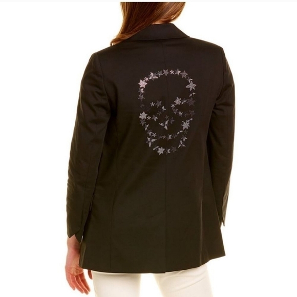 New Zadig & Voltaire Viva Skull Stars Strass Black Blazer Suit Jacket NWT 34/XS - Picture 4 of 15